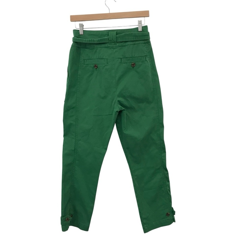 Boden Women’s Cargo Pant Size 4 Green Tie Waist Button Bottom Causal - Picture 2 of 4